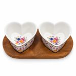 Mon Amour Bambu Tepsili 2 Parça Porselen Meze Seti - 21 x 10 cm - Görsel 4