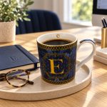 Monogram “E” Porselen Kupa - 350 ml - Görsel 3