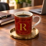 Monogram “R” Porselen Kupa - 350 ml - Görsel 3