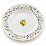 Fleurs Et Citrons Porselen Yemek Tabağı - 21,5 cm