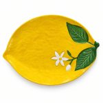 Porselen Limon Şeklinde Sunumluk - 30 × 22 cm