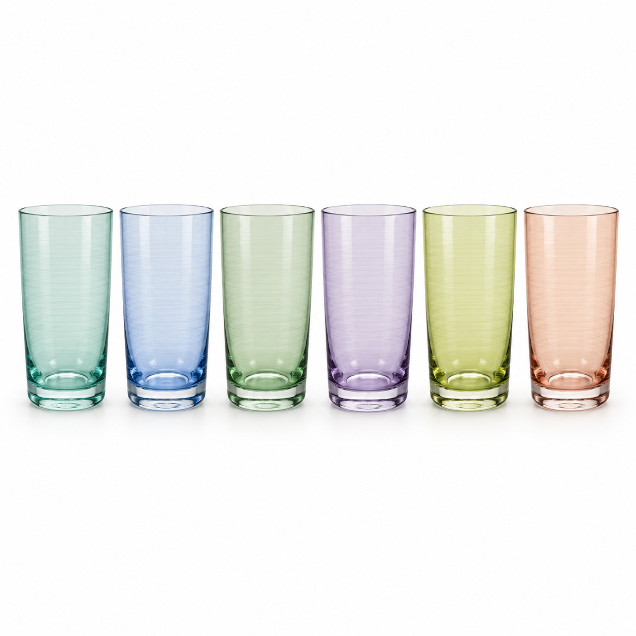 8001544166247_1.jpeg Rainbow 6'lı Cam Meşrubat Bardağı Seti - 430 ml - Görsel 1