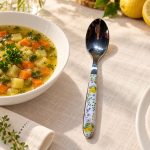 Fleurs Et Citrons Porselen Saplı Çelik Kaşık - Görsel 3
