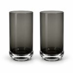 Fun Classy 2'li Cam Meşrubat Bardağı Seti 370 ml - Duman Grisi