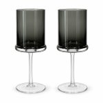 Fun Classy 2'li Cam Şarap Kadehi Seti 270 ml- Duman Grisi