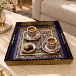 Glamour MDF Tepsi - Mavi - 30 x 30 x 4,5 cm