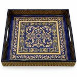 Glamour MDF Tepsi - Mavi - 30 x 30 x 4,5 cm - Görsel 3