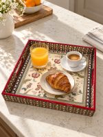 Glamour MDF Tepsi - Bej - 30 x 30 x 4,5 cm - Görsel 2