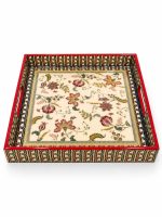 Glamour MDF Tepsi - Bej - 30 x 30 x 4,5 cm - Görsel 3
