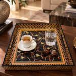 Glamour MDF Tepsi - Siyah - 30 x 30 x 4,5 cm