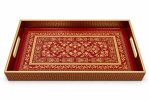 Glamour MDF Tepsı - Kırmızı - 40 × 25 × 4,5 cm - Görsel 3