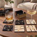 Glamour 6'Lı MDF Bardak Altlığı Seti - 10 x 10 cm