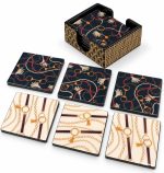 Glamour 6'Lı MDF Bardak Altlığı Seti - 10 x 10 cm - Görsel 2