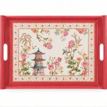 Jardins D'orient Kulplu Melamin Tepsi - 52 x 37 cm