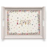Mon Amour Kulplu Tepsi - 52 x 37 cm