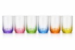 Rainbow 6'lı Cam Su Bardağı Seti - Renkli - 400 ml