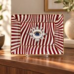 Icons Göz Desenli Porselen Dekoratif Tabak - 19,5 × 15,5 cm - Görsel 3