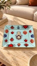 Icons El Desenli Dekoratif Tabak - 19,5 × 15,5 cm - Görsel 3