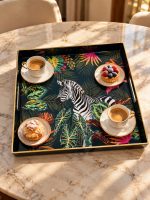 Sauvage Zebra Desenli Sunum Tepsisi - 33 x 33 x 4 cm - Görsel 2