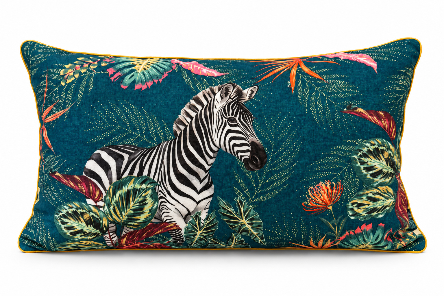 8001544177755_1.jpeg Sauvage Zebra Desenli Dolgulu Kırlent - 50 x 30 cm - Görsel 1