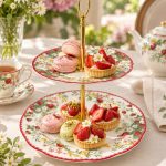 Jardin Des Fraises 2 Katlı Porselen Sunumluk - 16 cm