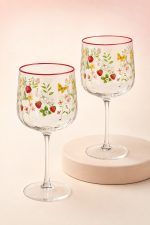 Jardin Des Fraises 2'li Cam Şarap Kadehi Seti - 450 ml