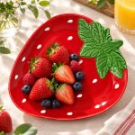 Jardin Des Fraises Çilek Şeklinde Porselen Sunumluk - 20,5 x 17,5 cm