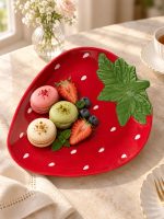 Jardin Des Fraises Porselen Sunumluk - 30,5 x 25,5 cm - Görsel 4