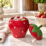 Jardin Des Fraises Vakumlu Kapaklı Porselen Kavanoz - 12,5 x 18 cm