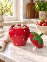 Jardin Des Fraises Vakumlu Kapaklı Porselen Kavanoz - 12,5 x 18 cm