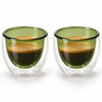 Yeşil Çift Cidarlı 2’li Espresso Bardak Seti - 80 ml