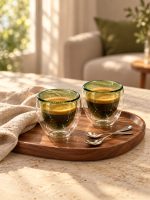 Yeşil Çift Cidarlı 2’li Espresso Bardak Seti - 80 ml - Görsel 3