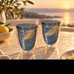Monterey Mavi Çift Cidarlı Cam Bardak Seti - 220 ml - Görsel 4
